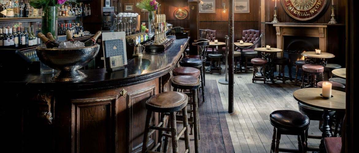 The bar at The Holly Bush, Hampstead