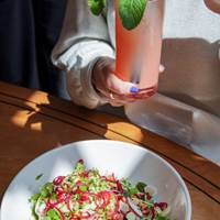 Salad and Cocktail at Trafalgar Tavern