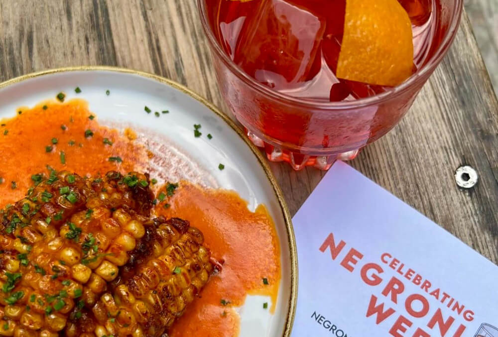 Grilled Zingy Corn and Negroni