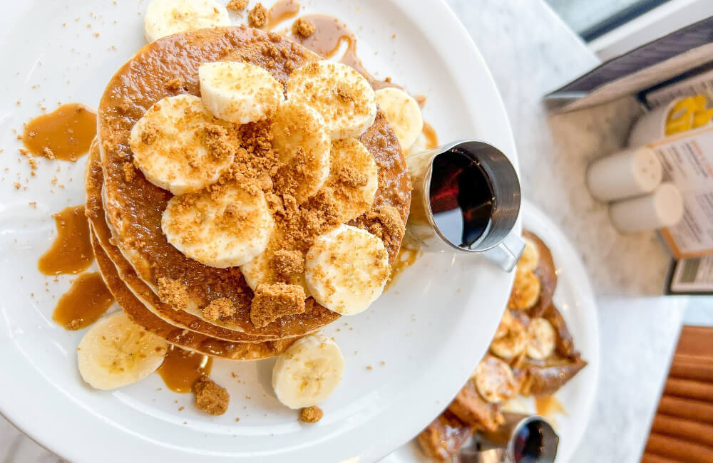 Banana and Biscoff Pancakes at Moose Coffee